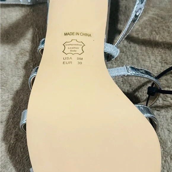 Elegant Silver Strappy Heels - Picture 7 of 8